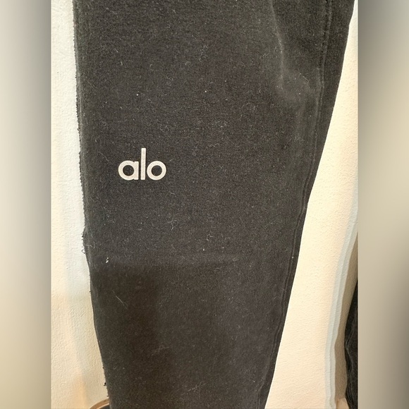 Alo Yoga Urban Moto Jogger Sweatpants Black Tapered Zip Pockets Gym - Picture 3 of 9